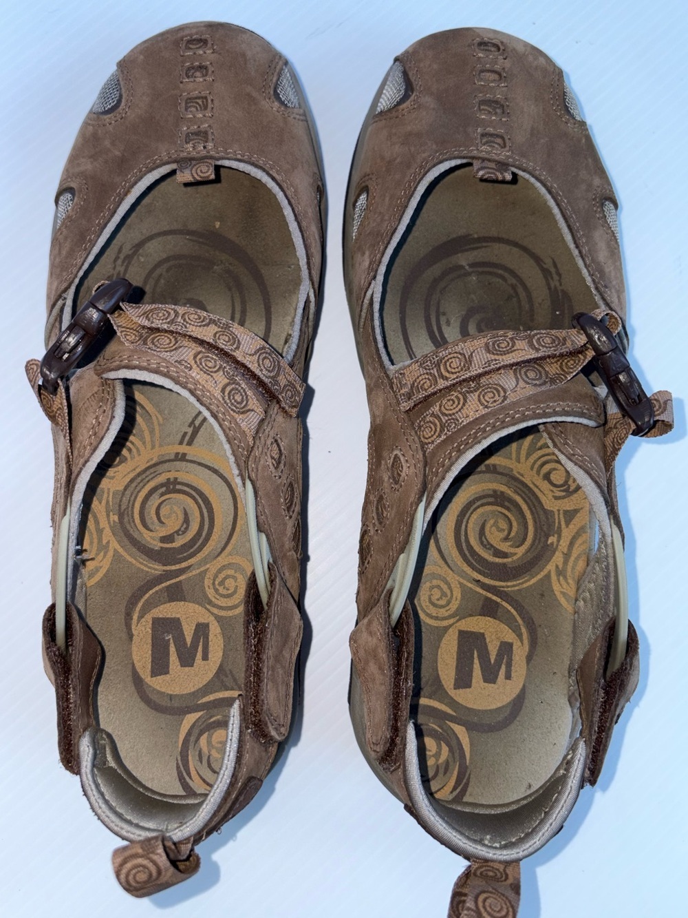 Merrell Brown Leather Mary Jane Sandals
